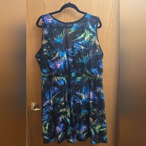 Torrid Palm Forest Mesh Overlay Underwire Swim Dress